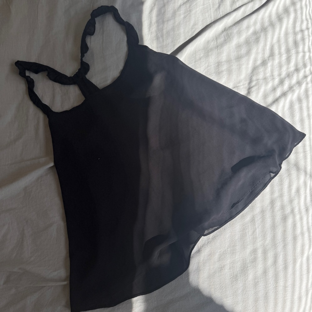 Black Sheer Sleeveless Top